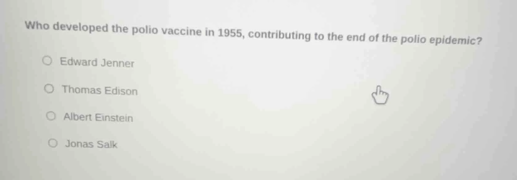 who developed the polio vaccine in 1955, contributing to the end of the…
