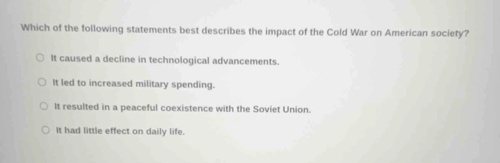 which of the following statements best describes the impact of the cold…