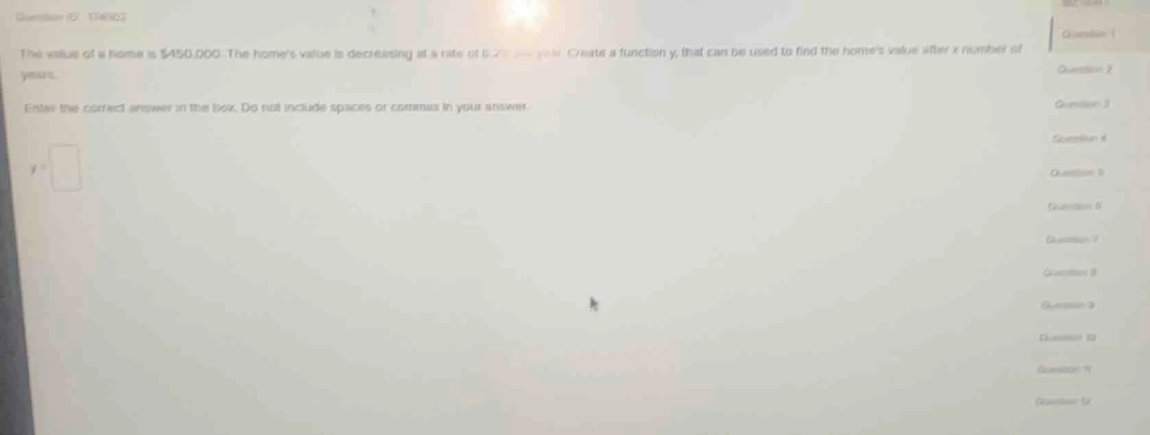 question id: 174902 the value of a home is $450,000. the home’s value i…