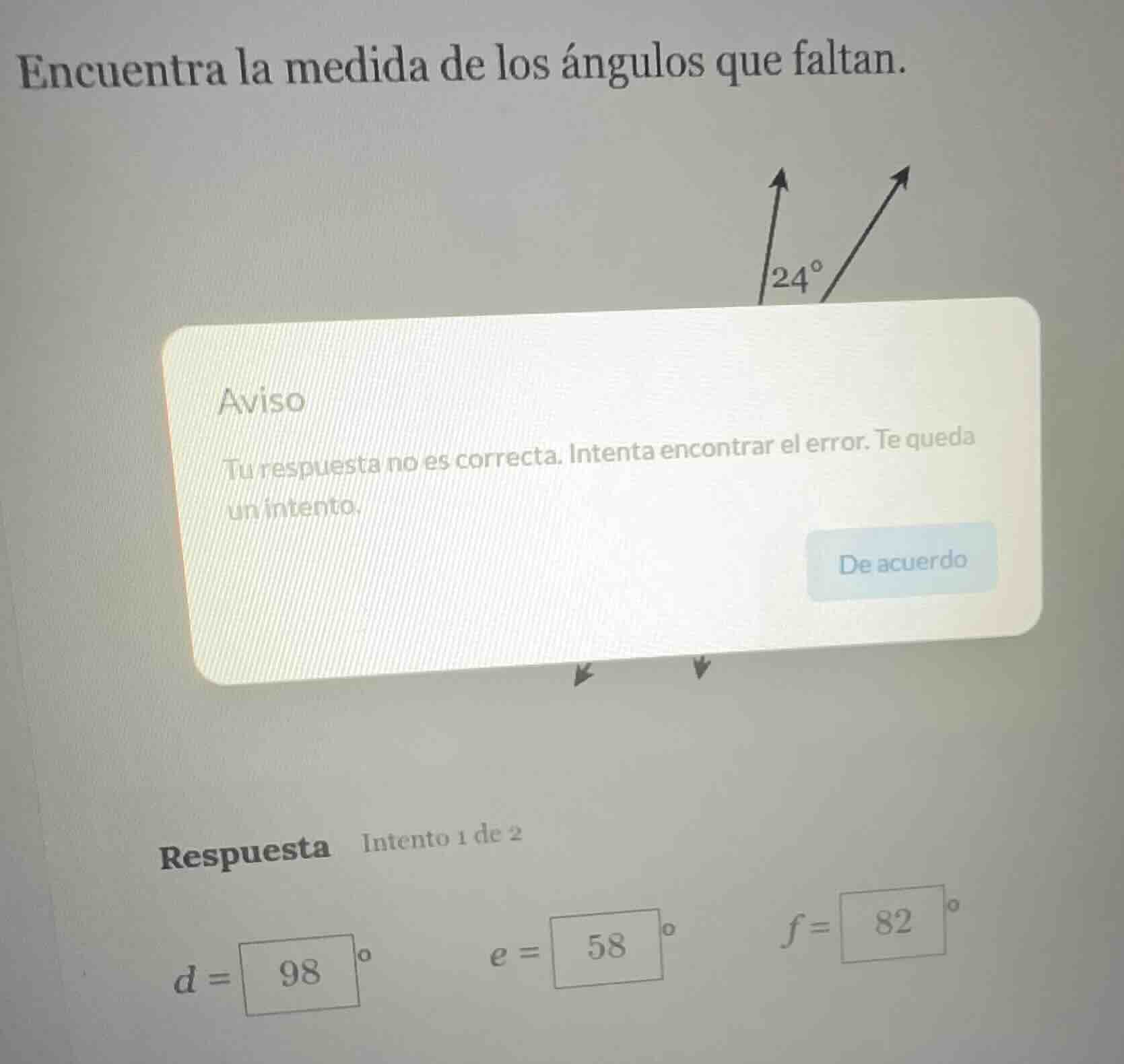 encuentra la medida de los ángulos que faltan. aviso tu respuesta no es…