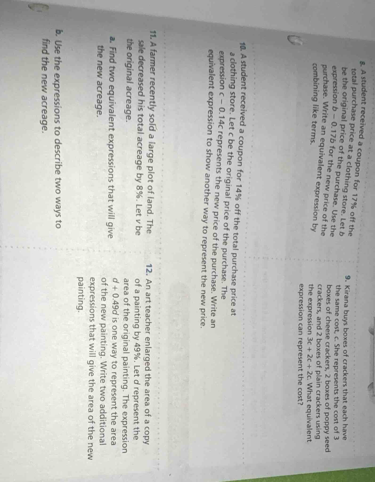 8. a student received a coupon for 17% off the total purchase price at …