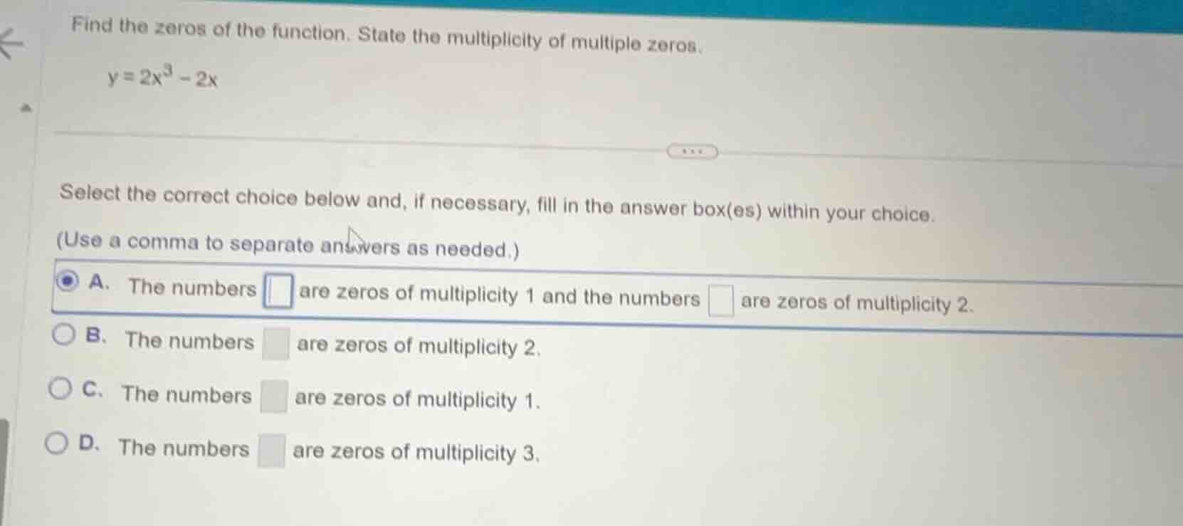find the zeros of the function. state the multiplicity of multiple zero…