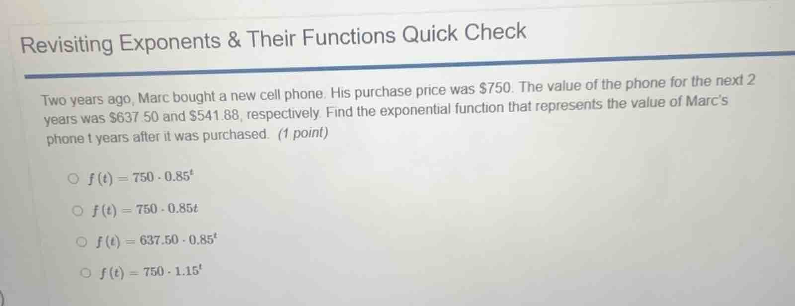 revisiting exponents & their functions quick check two years ago, marc …
