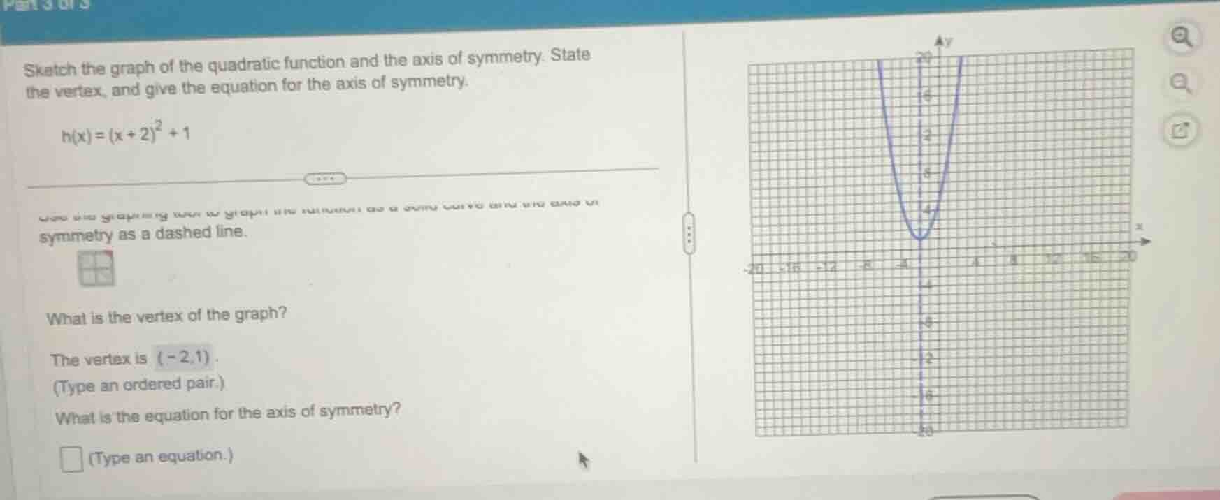 sketch the graph of the quadratic function and the axis of symmetry. st…
