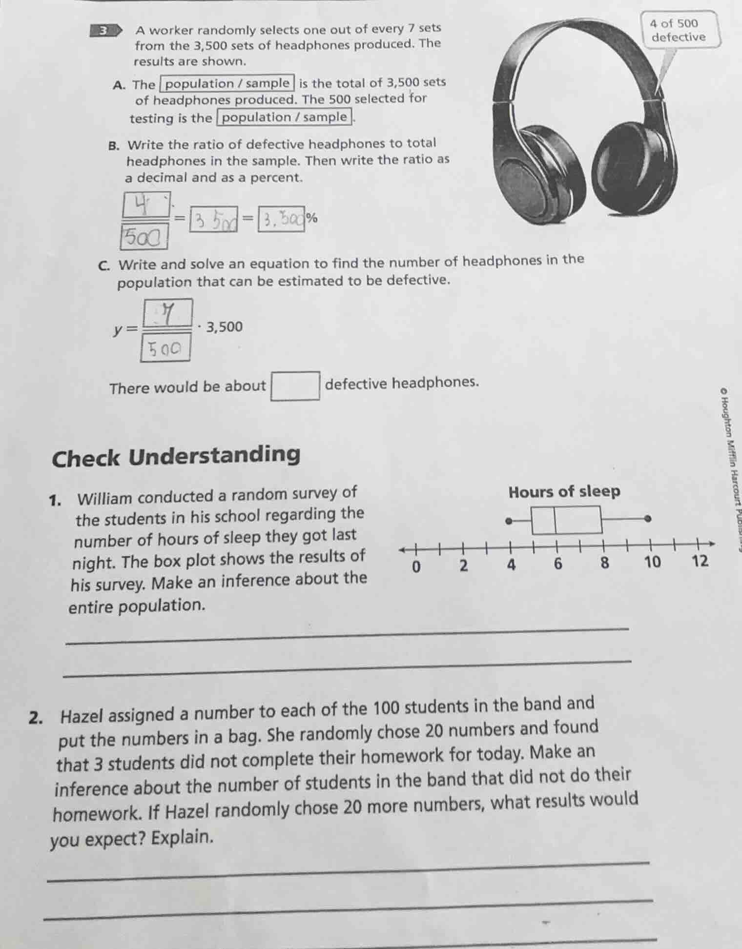 3 a worker randomly selects one out of every 7 sets from the 3,500 sets…