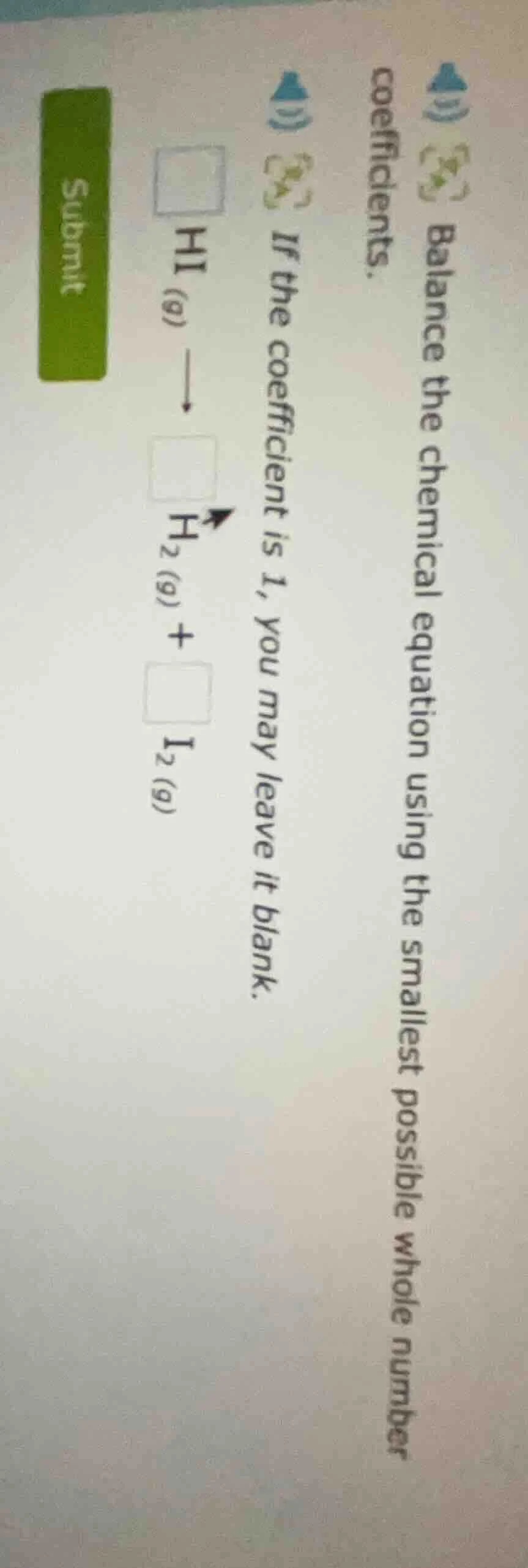 balance the chemical equation using the smallest possible whole number …