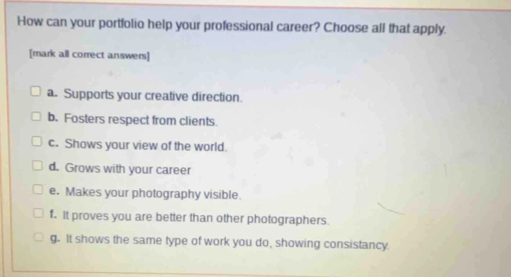 how can your portfolio help your professional career? choose all that a…