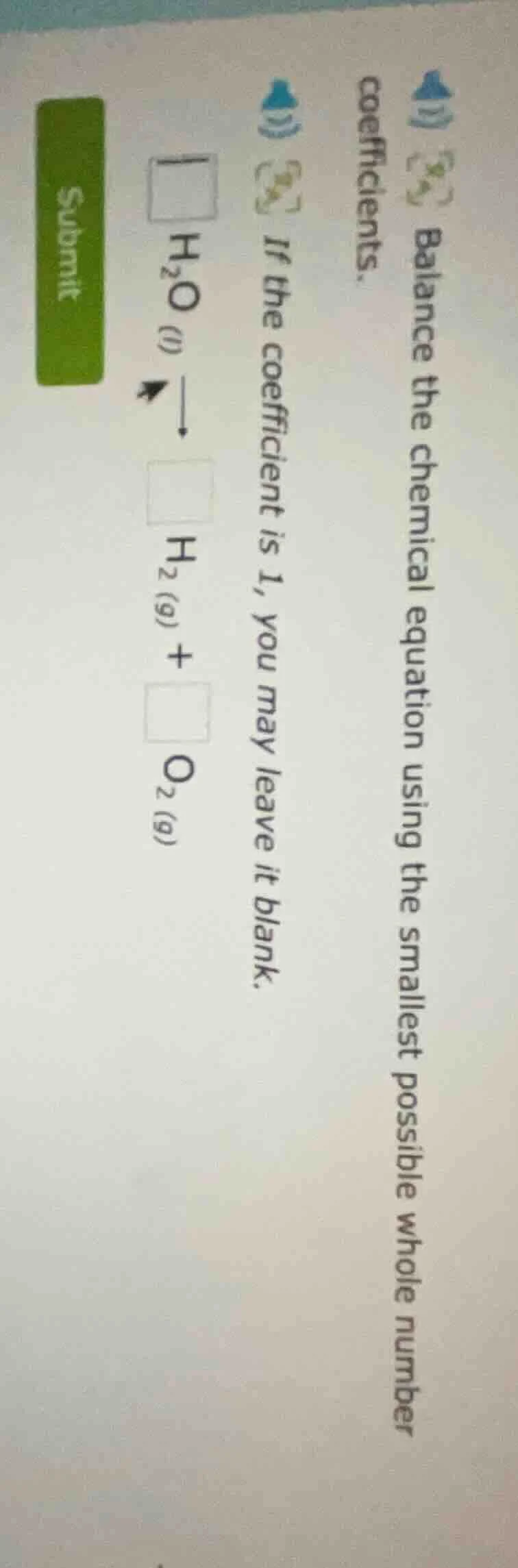 balance the chemical equation using the smallest possible whole number …