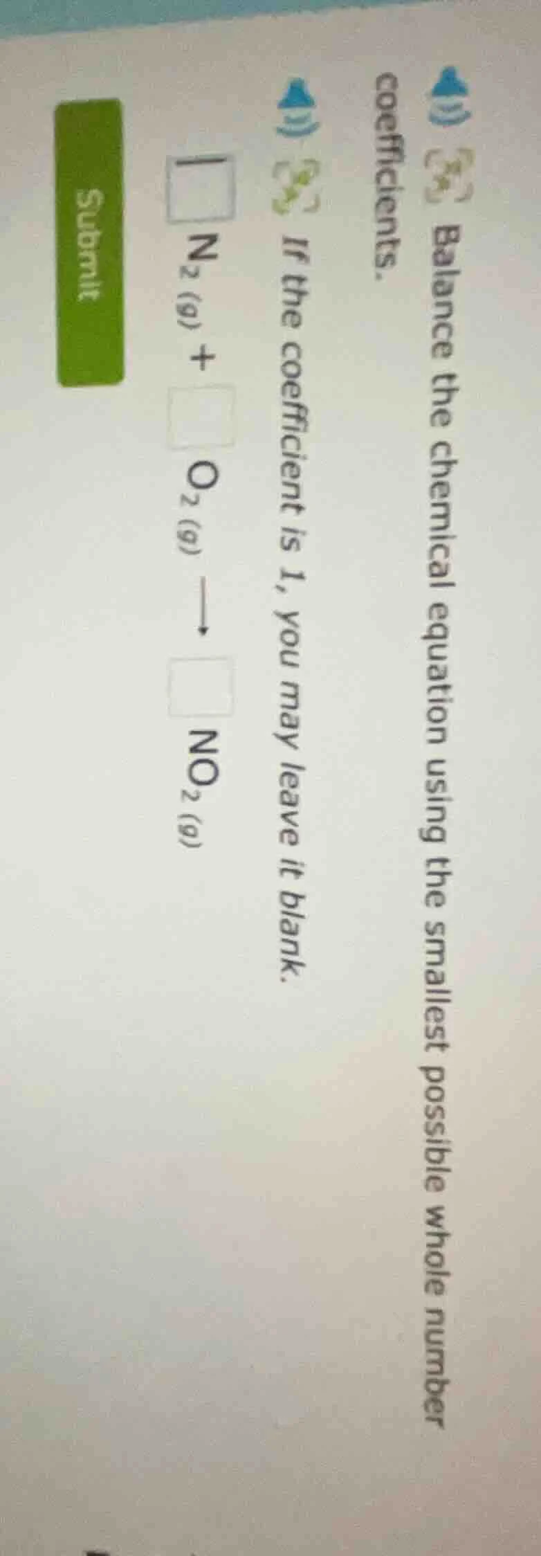 balance the chemical equation using the smallest possible whole number …