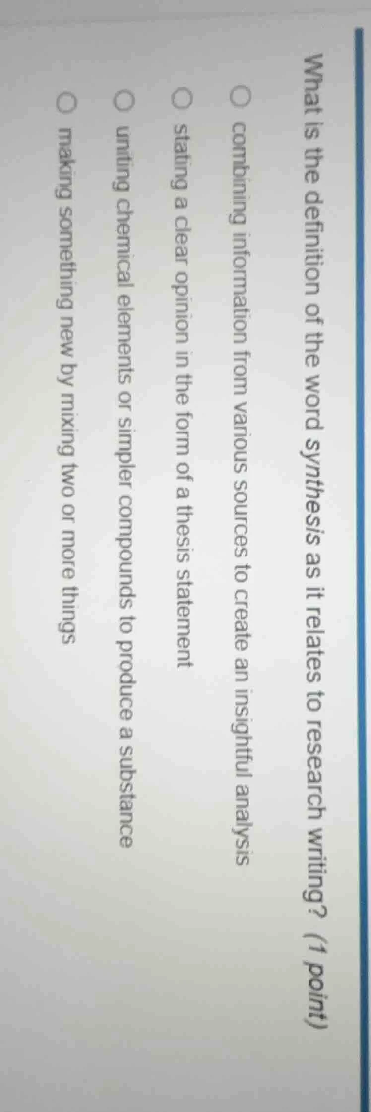 what is the definition of the word synthesis as it relates to research …