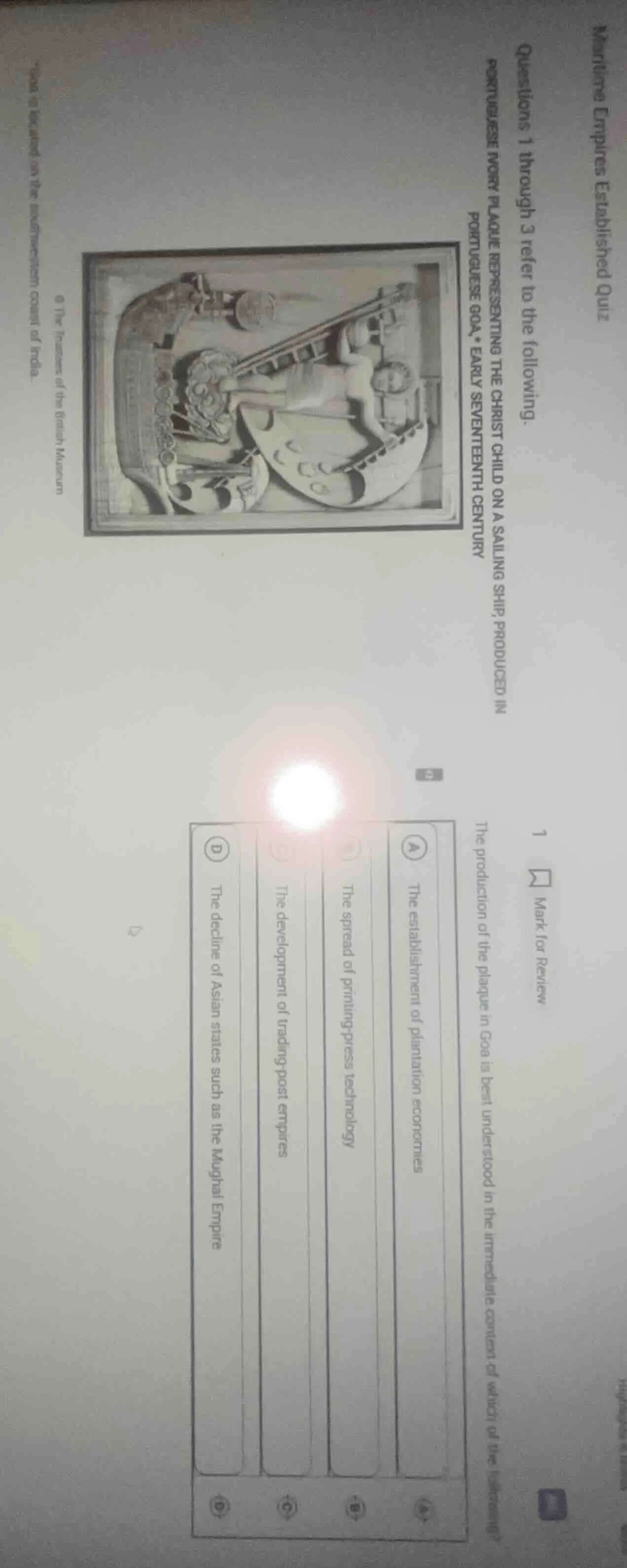 maritime empires established quiz questions 1 through 3 refer to the fo…