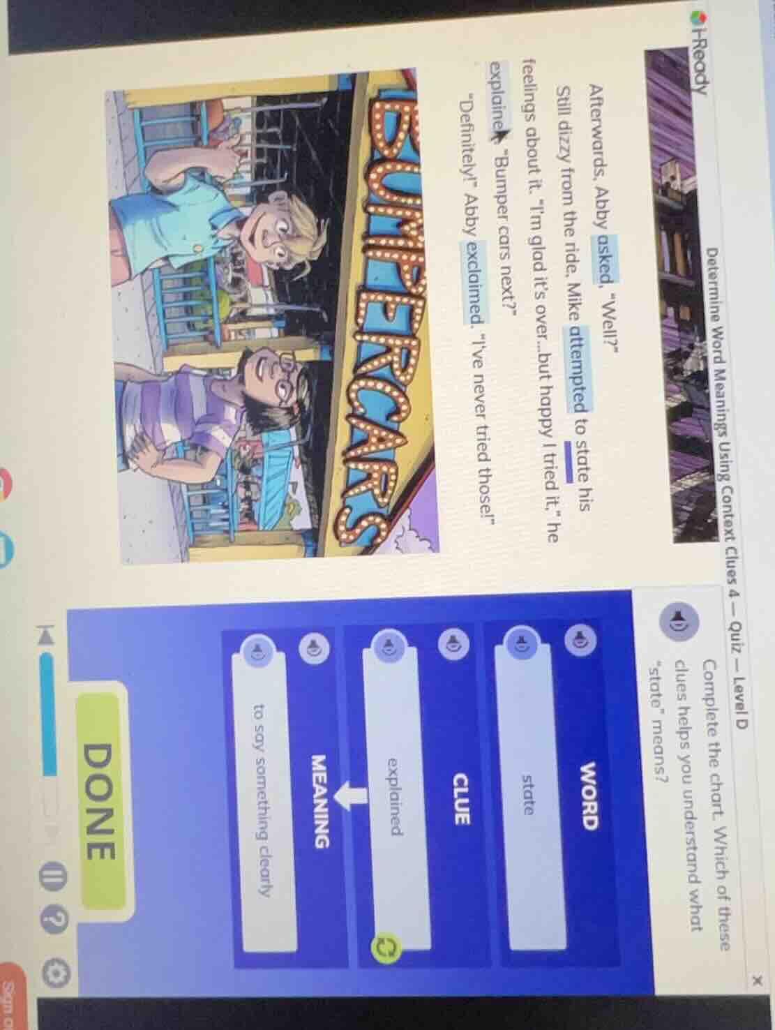 determine word meanings using context clues 4 — quiz — level d complete…