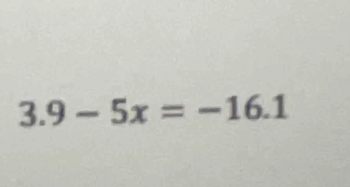 3.9 - 5x = -16.1