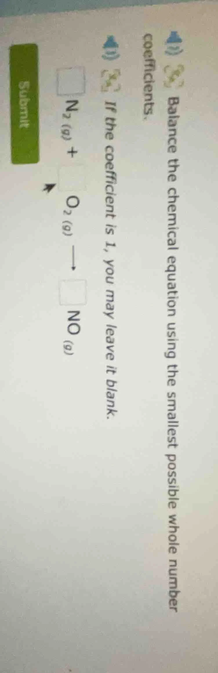 balance the chemical equation using the smallest possible whole number …