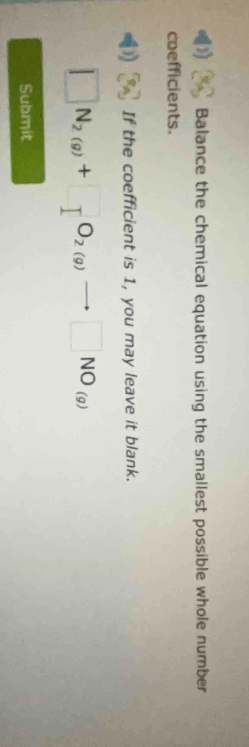 balance the chemical equation using the smallest possible whole number …