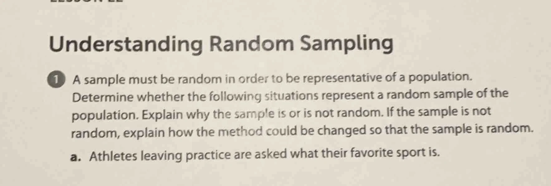 understanding random sampling 1 a sample must be random in order to be …
