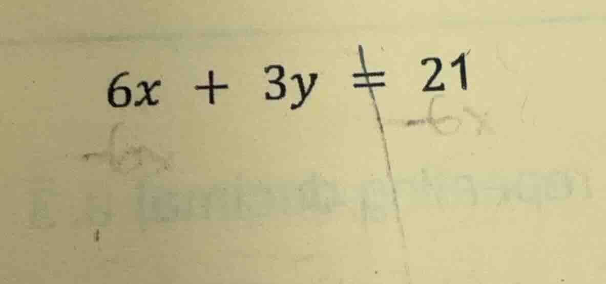 6x + 3y = 21