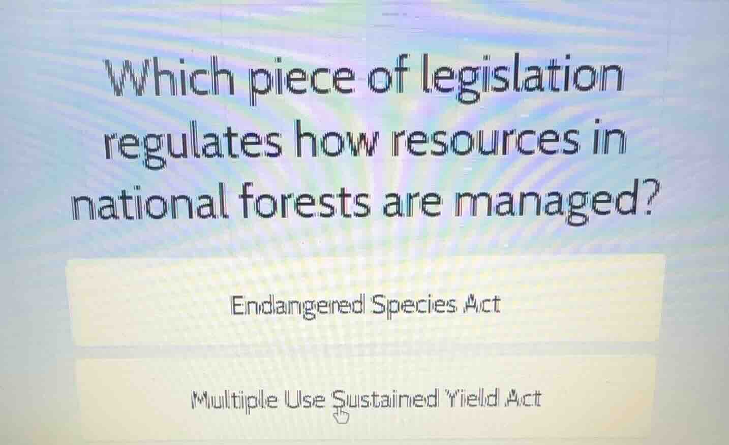 which piece of legislation regulates how resources in national forests …