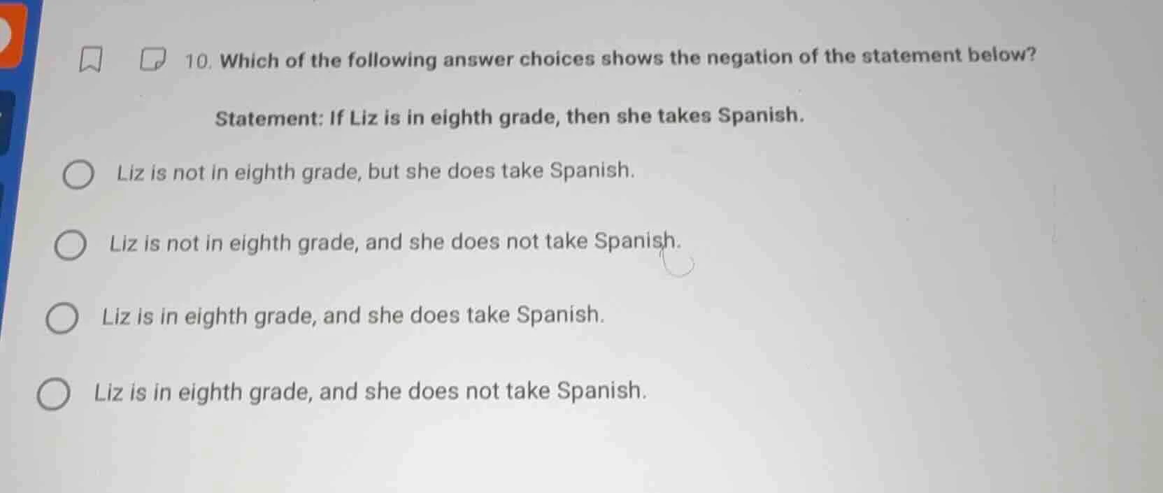 10. which of the following answer choices shows the negation of the sta…