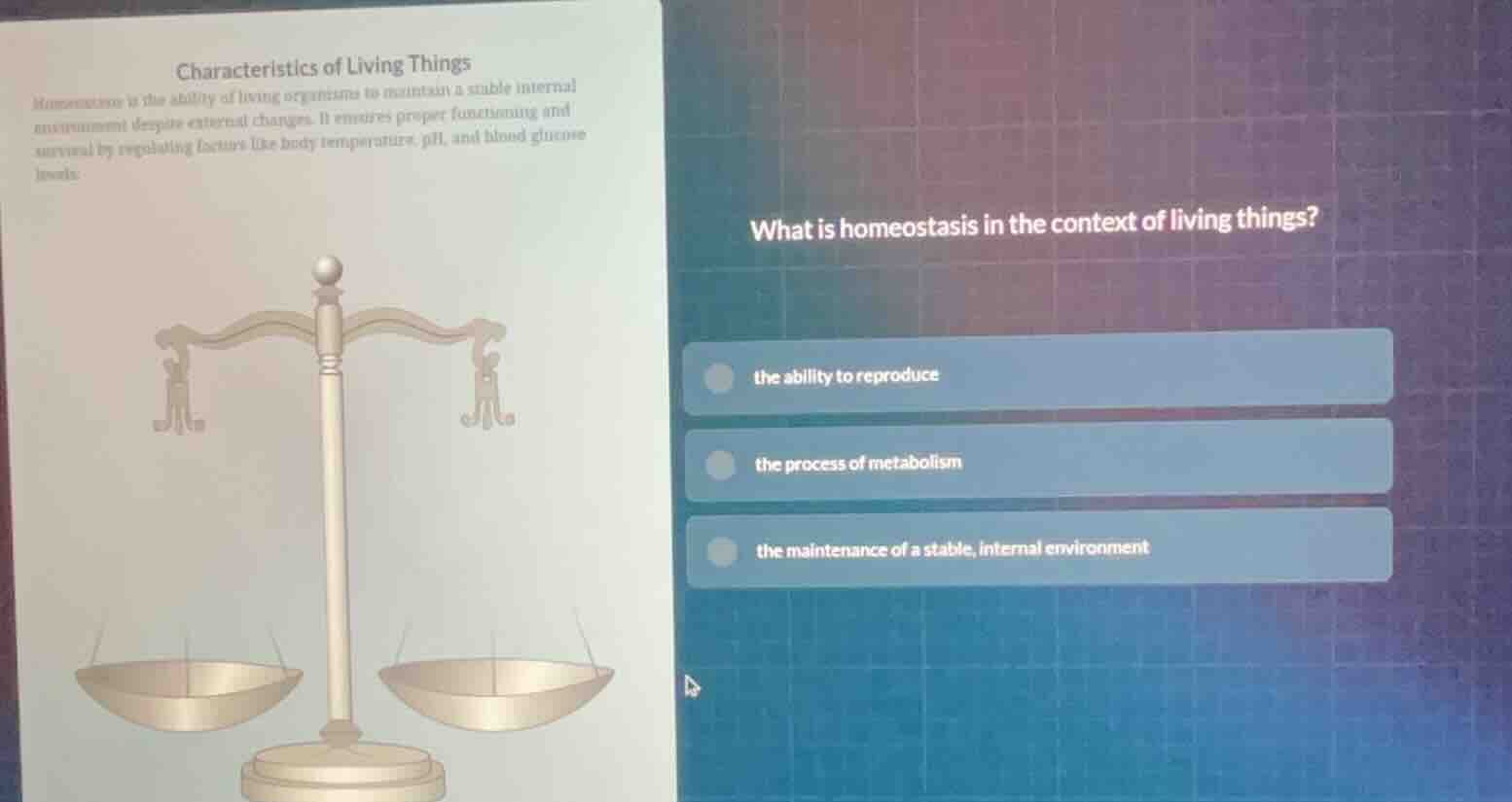 characteristics of living things homeostasis is the ability of living o…