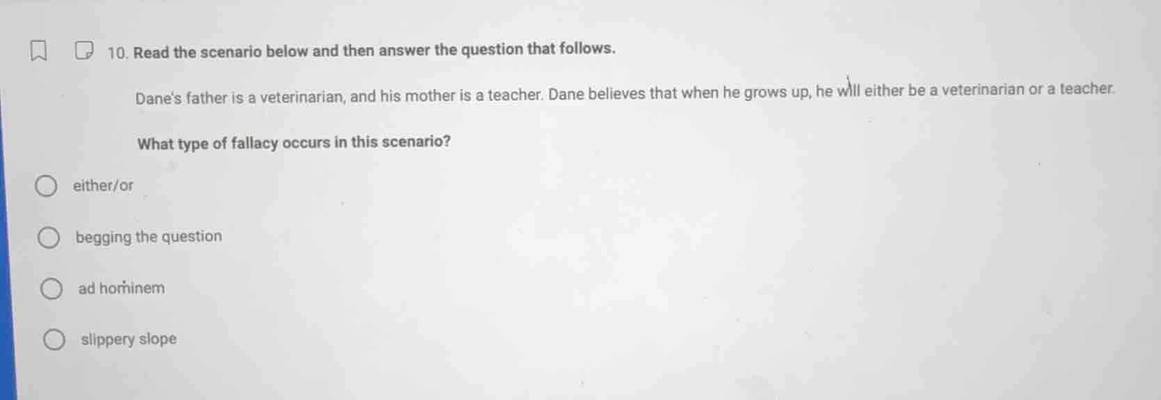 10. read the scenario below and then answer the question that follows. …
