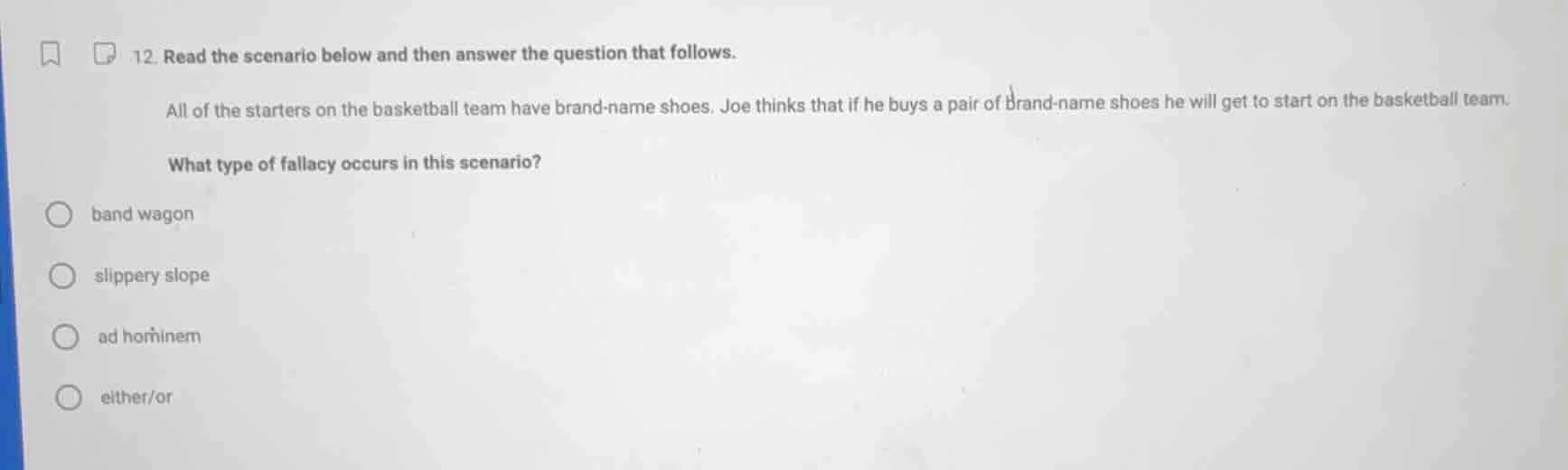 12. read the scenario below and then answer the question that follows. …