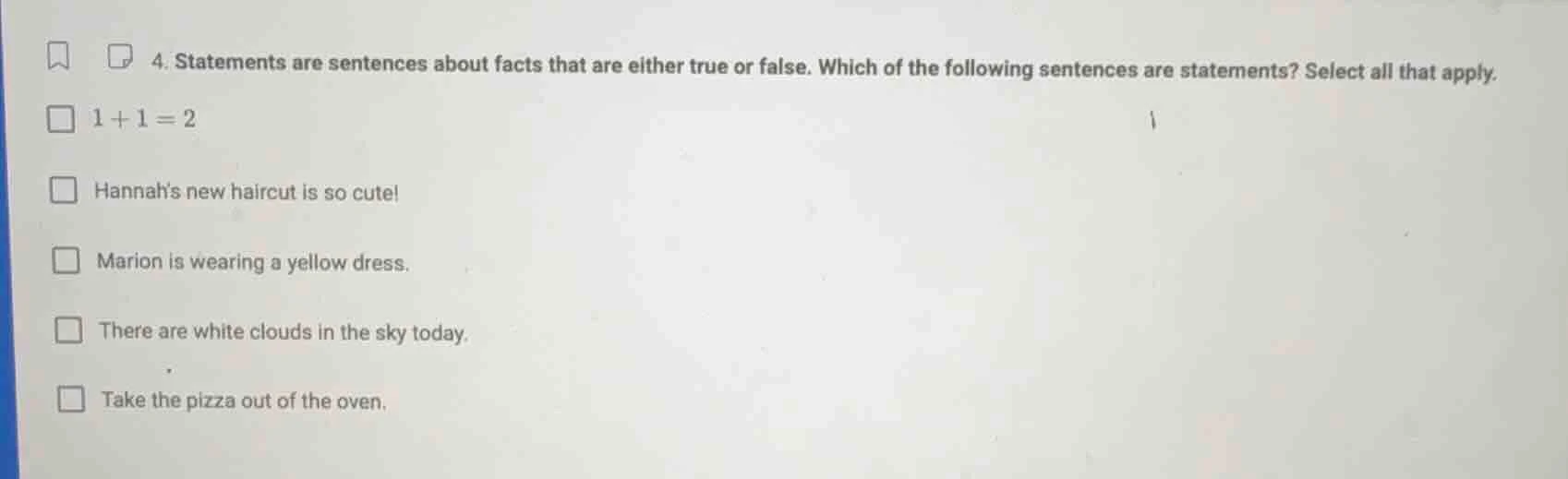 4. statements are sentences about facts that are either true or false. …