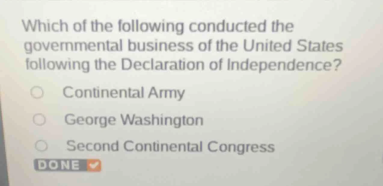 which of the following conducted the governmental business of the unite…