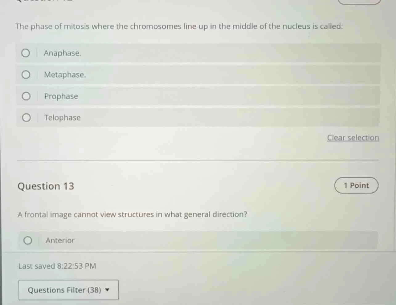 the phase of mitosis where the chromosomes line up in the middle of the…