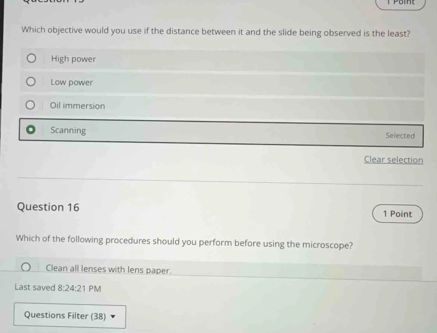 question 15 1 point which objective would you use if the distance betwe…
