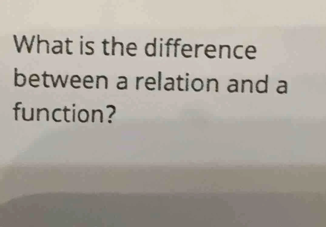 what is the difference between a relation and a function?