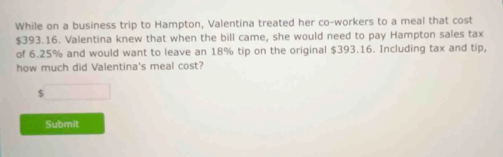 while on a business trip to hampton, valentina treated her co - workers…