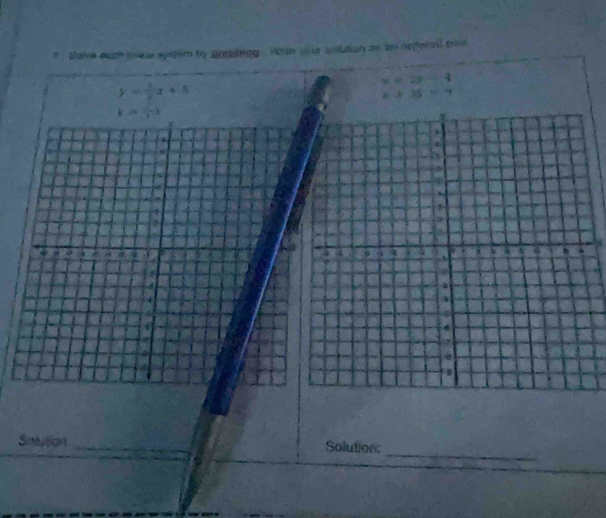 solve each linear system by graphing. write your solution as an ordered…
