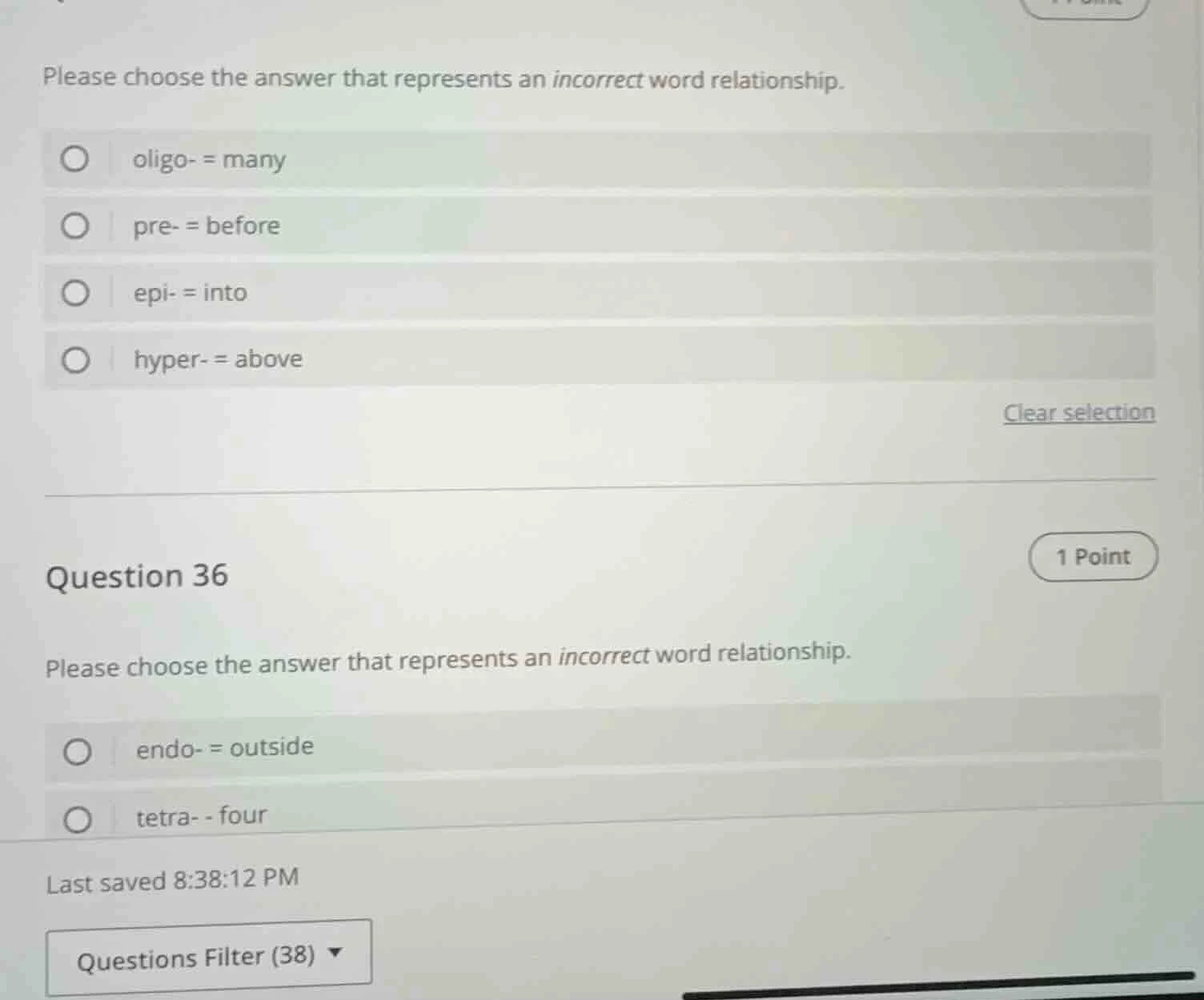please choose the answer that represents an incorrect word relationship…