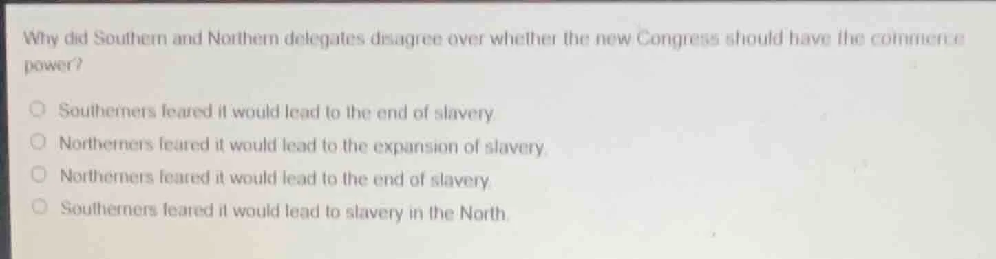 why did southern and northern delegates disagree over whether the new c…