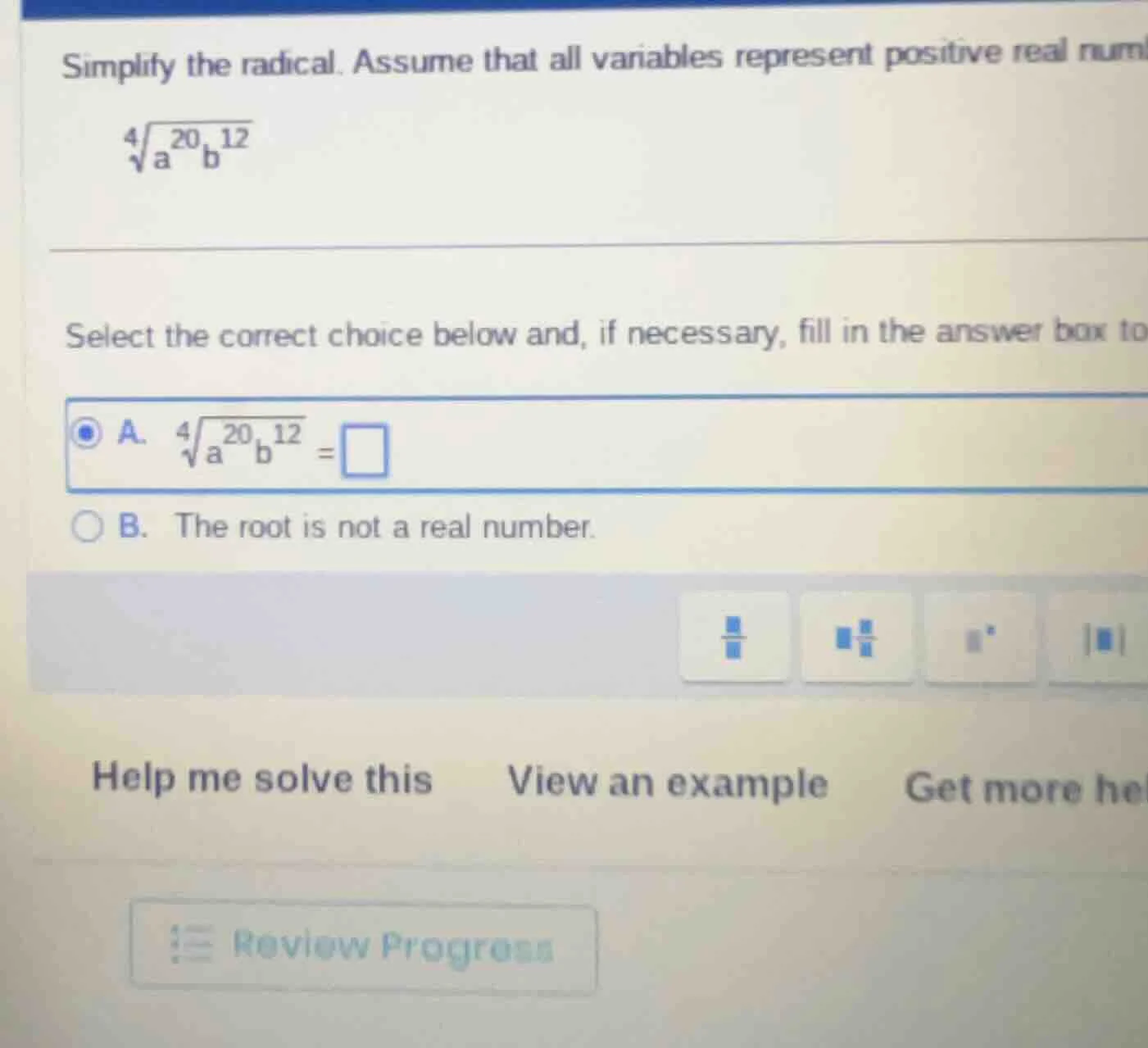 simplify the radical. assume that all variables represent positive real…