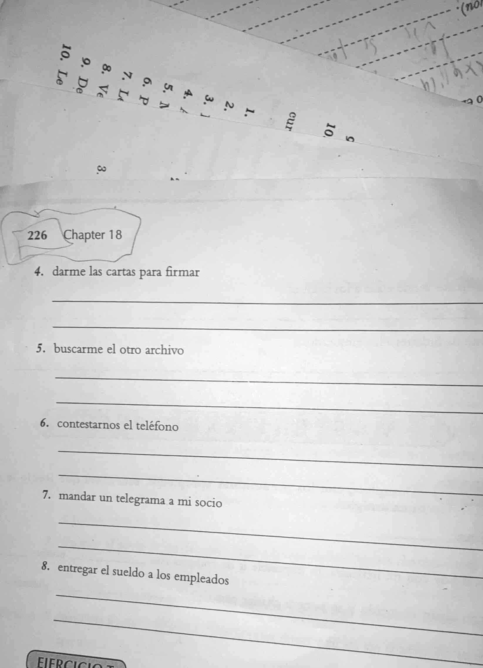 226 chapter 18 4. darme las cartas para firmar 5. buscarme el otro arch…