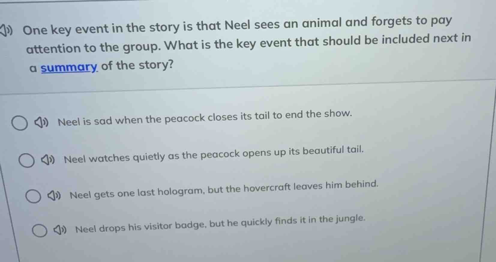 one key event in the story is that neel sees an animal and forgets to p…