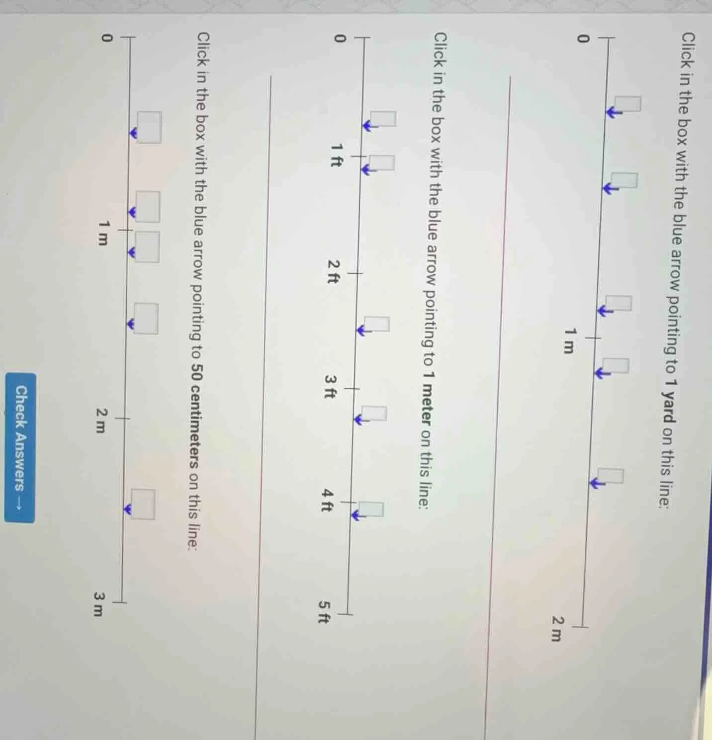 click in the box with the blue arrow pointing to 1 yard on this line: c…