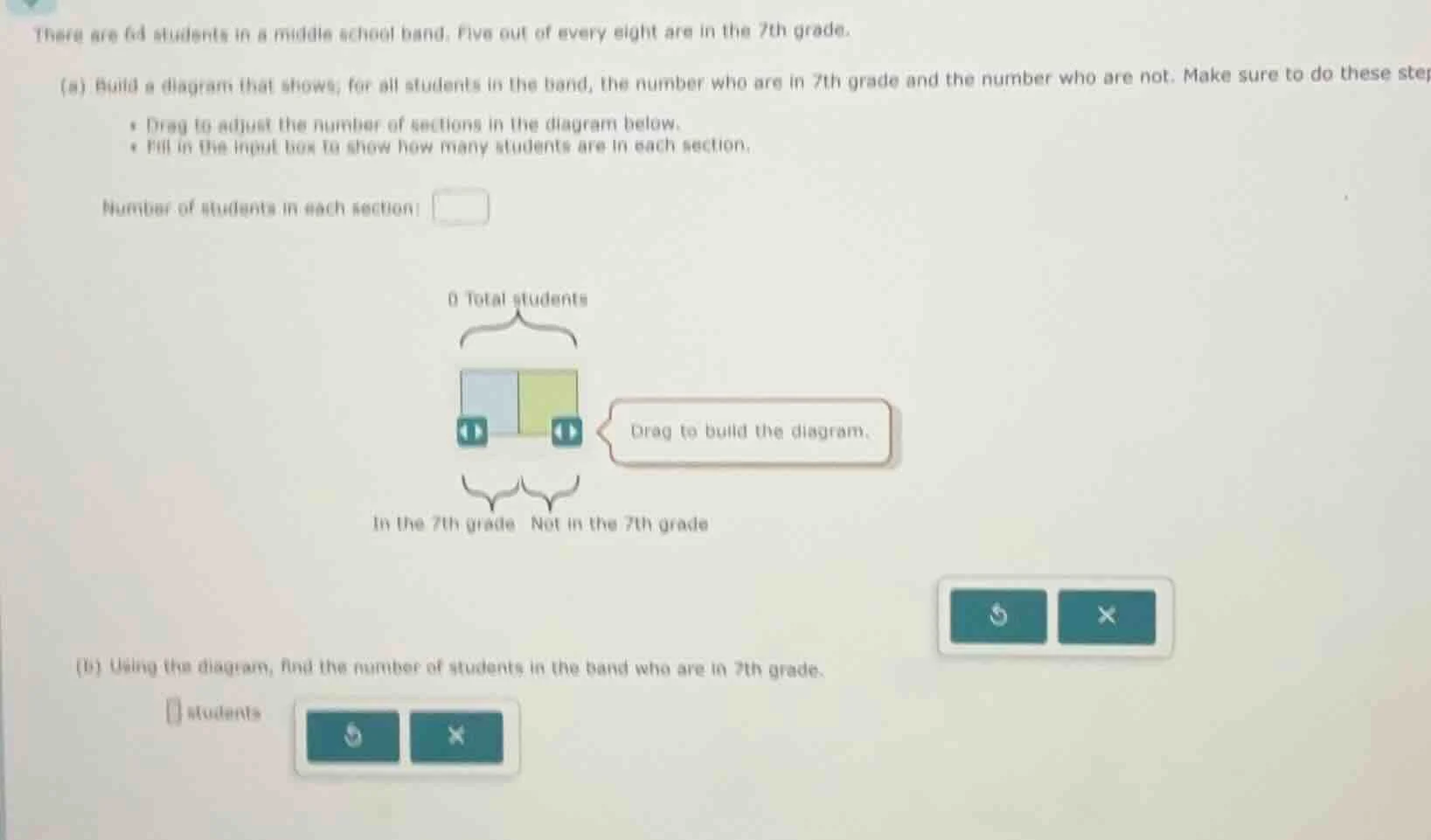 there are 64 students in a middle school band. five out of every eight …