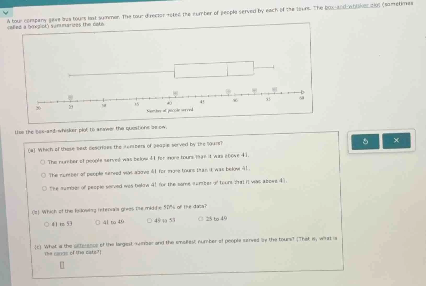 a tour company gave bus tours last summer. the tour director noted the …