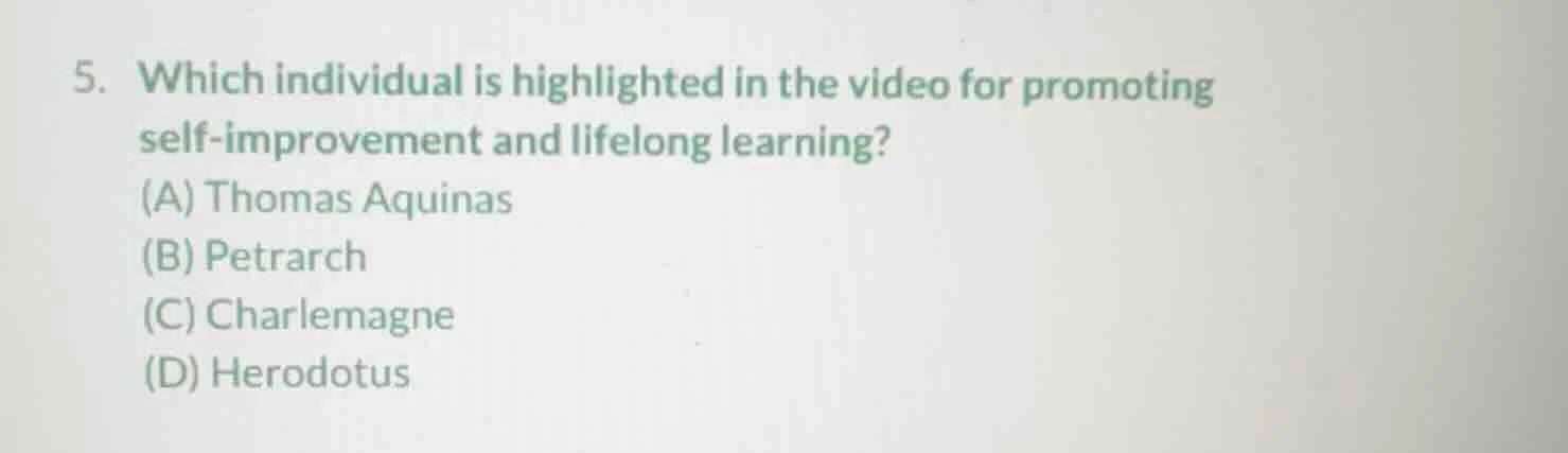 5. which individual is highlighted in the video for promoting self-impr…