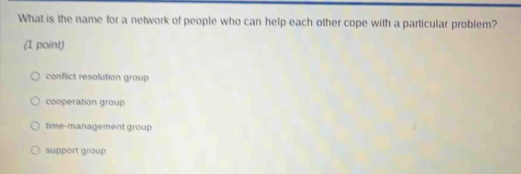 what is the name for a network of people who can help each other cope w…