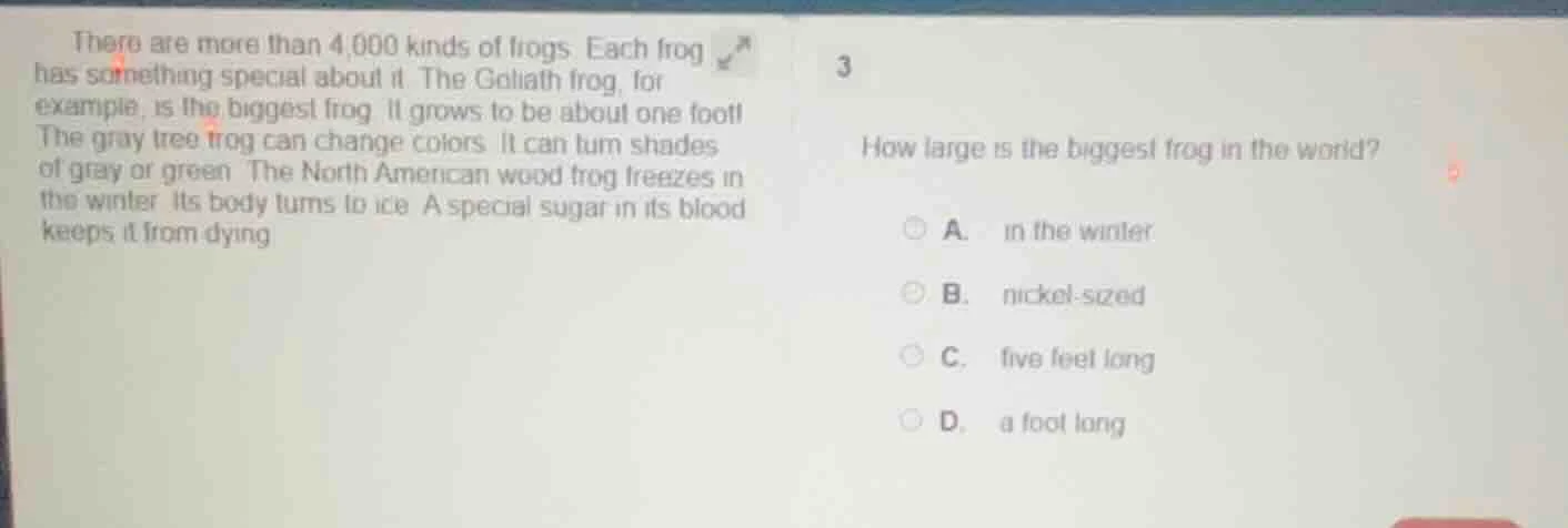 there are more than 4,000 kinds of frogs. each frog has something speci…