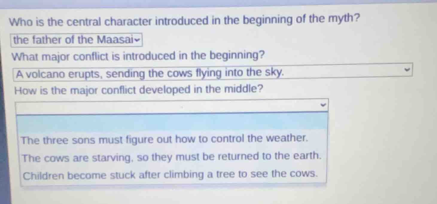 who is the central character introduced in the beginning of the myth? t…