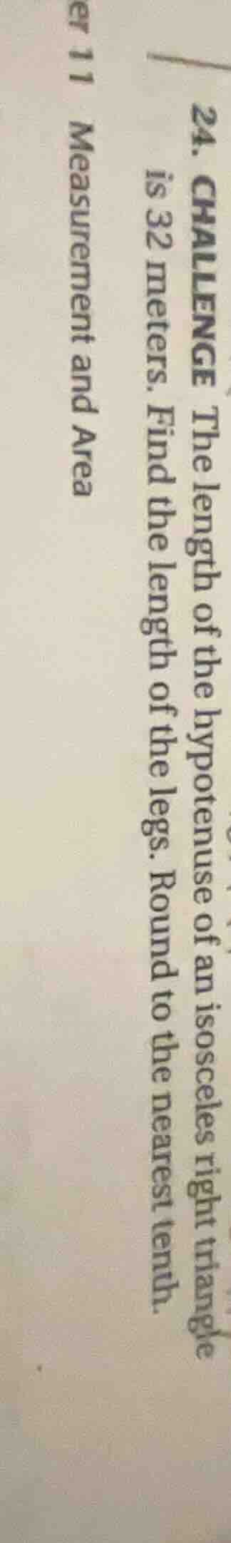24. challenge the length of the hypotenuse of an isosceles right triang…