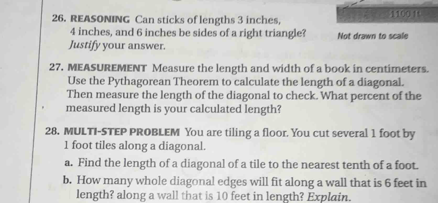 26. reasoning can sticks of lengths 3 inches, 4 inches, and 6 inches be…