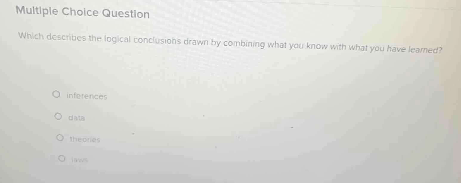 multiple choice question which describes the logical conclusions drawn …