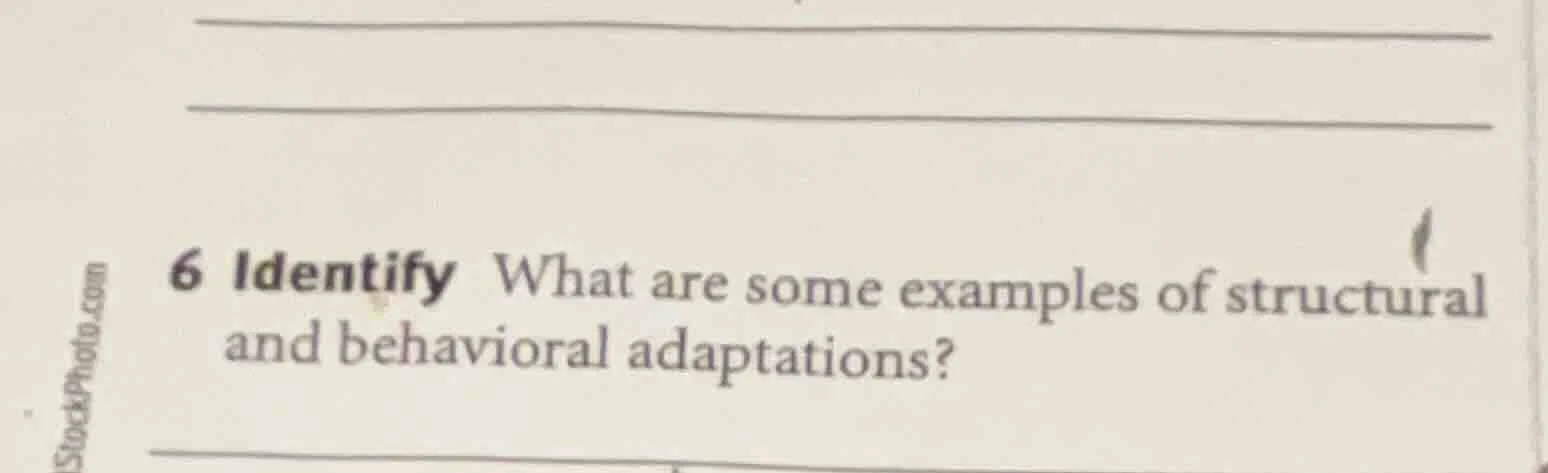 6 identify what are some examples of structural and behavioral adaptati…