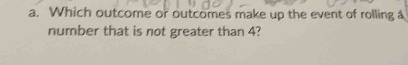 a. which outcome or outcomes make up the event of rolling a number that…